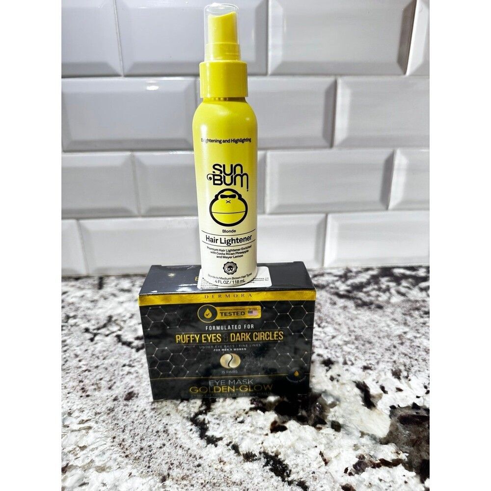 Sun Bum Highlighting Spray and‎ Eye Mask Golden Gold Eye Mask New Unopened